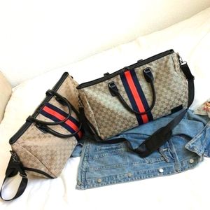 Travel stylish tote bag with shoe compartment